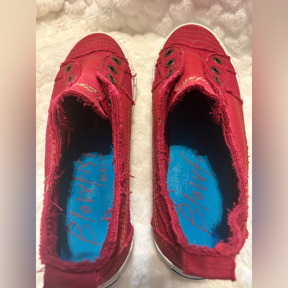 Blowfish Malibu100% cotton Red Slip-On no lace up canvas Sneaker women’s size 9 - Picture 8 of 10